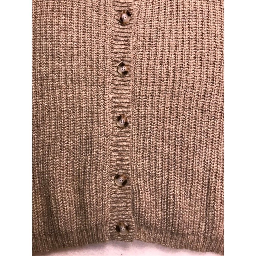 Zenana Womens 3X Oversized Cardigan Sweater Tan Ribbed Knit Lantern Sleeve - Picture 5 of 16